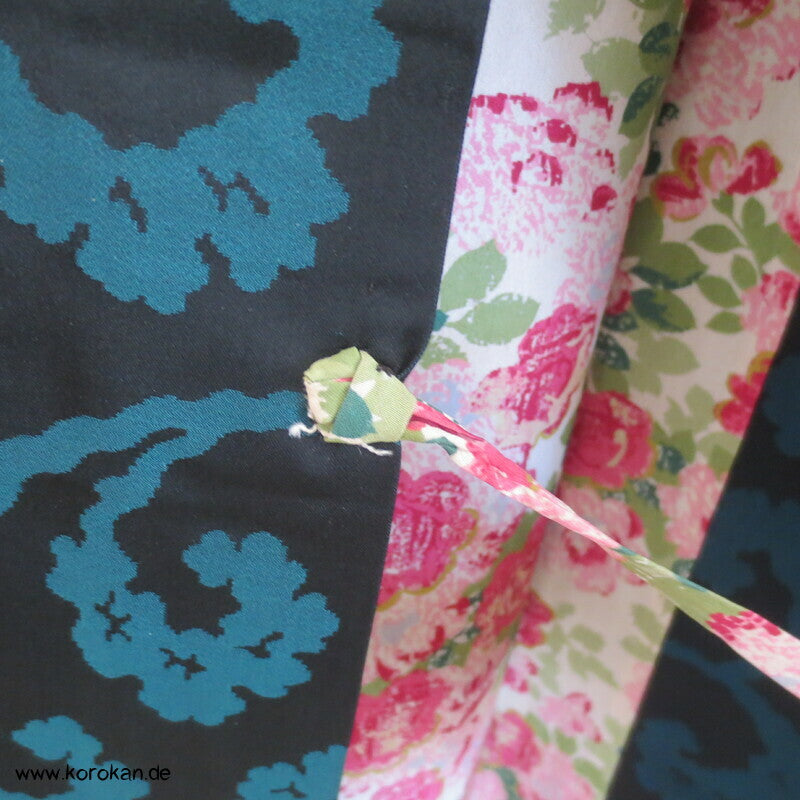 türkise Arabesken Michiyuki Seiden Kimono Mantel