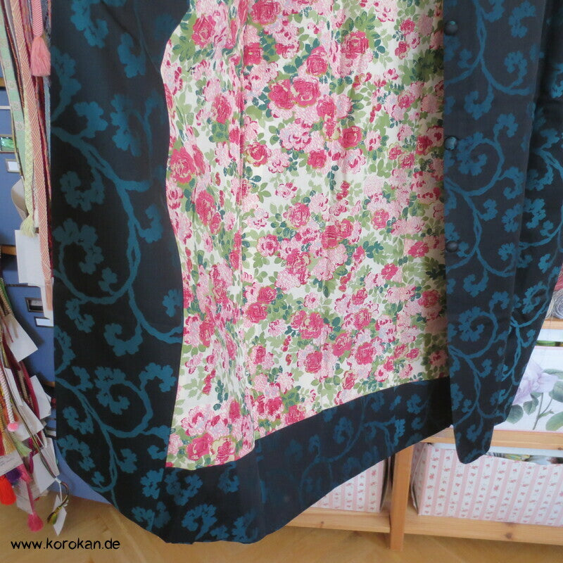 türkise Arabesken Michiyuki Seiden Kimono Mantel