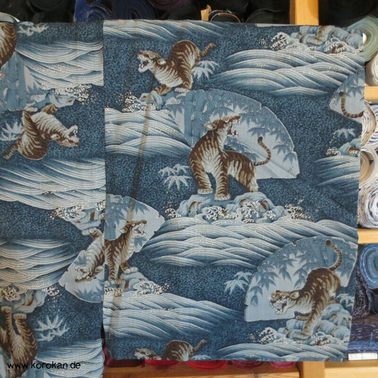 junge Tiger am Meer Wollmuslin, Juban Kimono