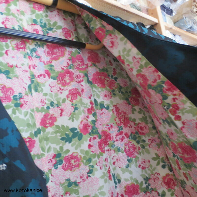 türkise Arabesken Michiyuki Seiden Kimono Mantel