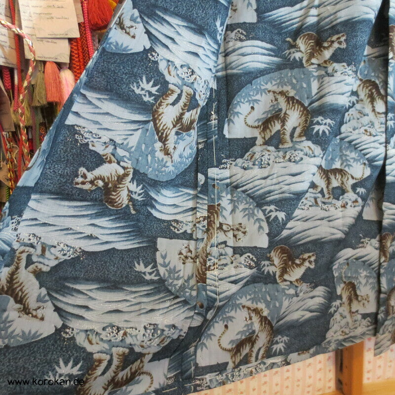 junge Tiger am Meer Wollmuslin, Juban Kimono