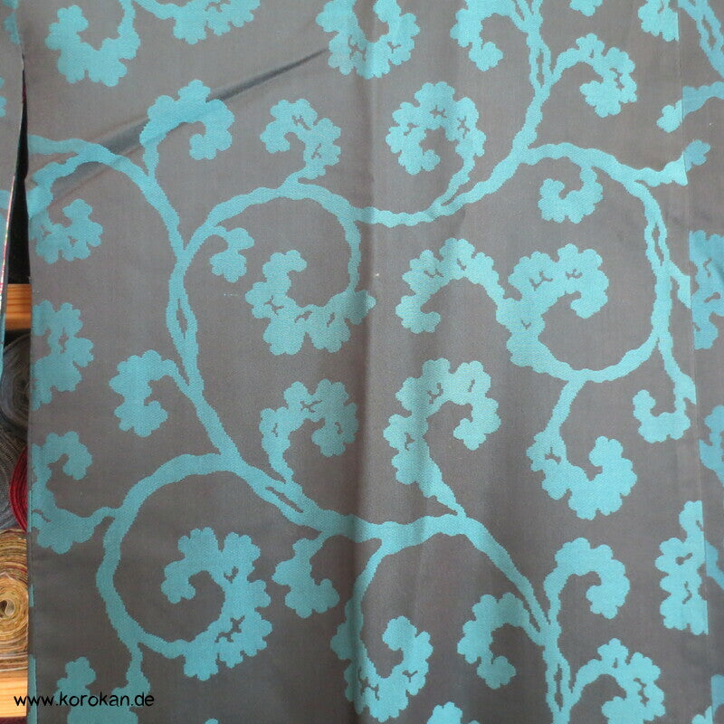 türkise Arabesken Michiyuki Seiden Kimono Mantel