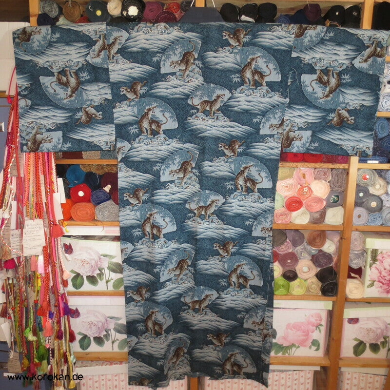 junge Tiger am Meer Wollmuslin, Juban Kimono
