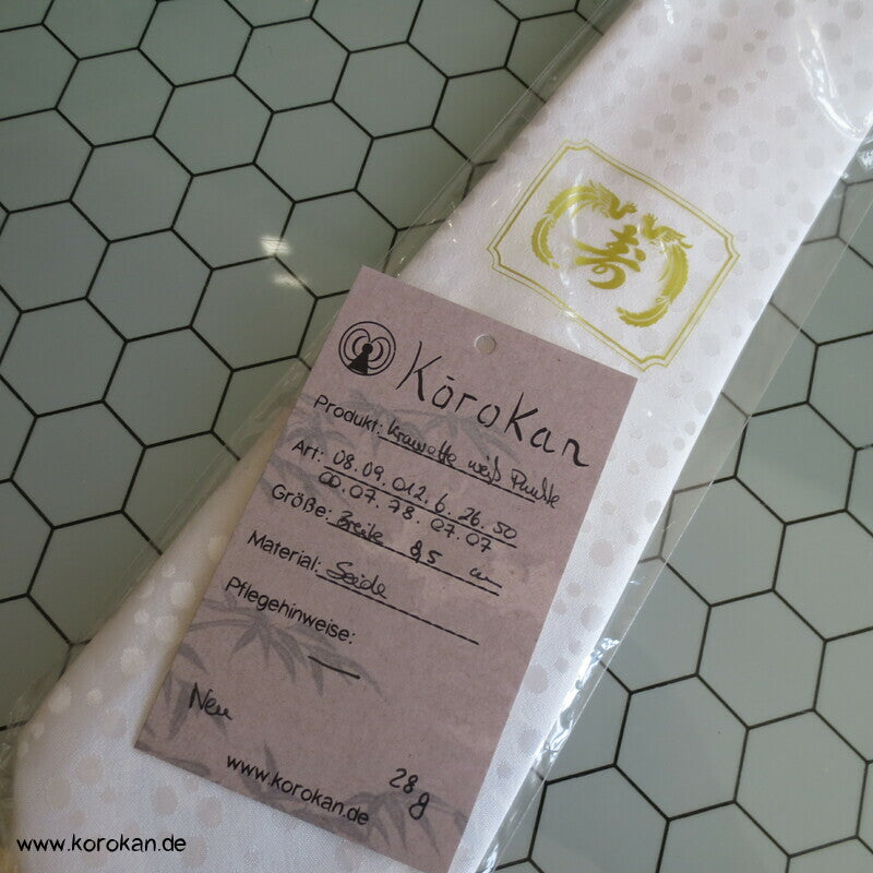 Krawatte Seide natur Damast mit gewebtem Schneegestöber - neu