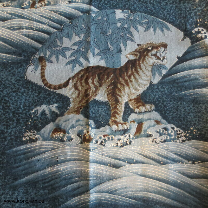 junge Tiger am Meer Wollmuslin, Juban Kimono