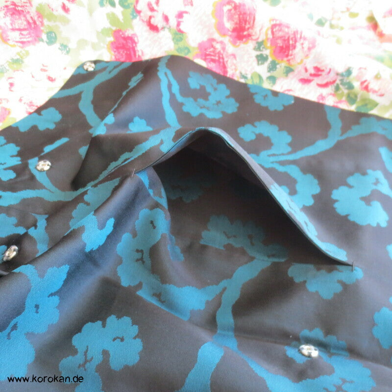 türkise Arabesken Michiyuki Seiden Kimono Mantel