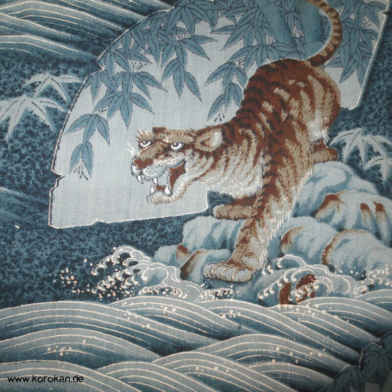 junge Tiger am Meer Wollmuslin, Juban Kimono
