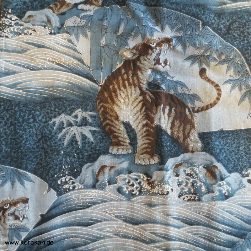 junge Tiger am Meer Wollmuslin, Juban Kimono
