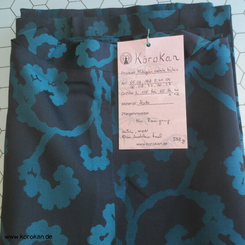 türkise Arabesken Michiyuki Seiden Kimono Mantel