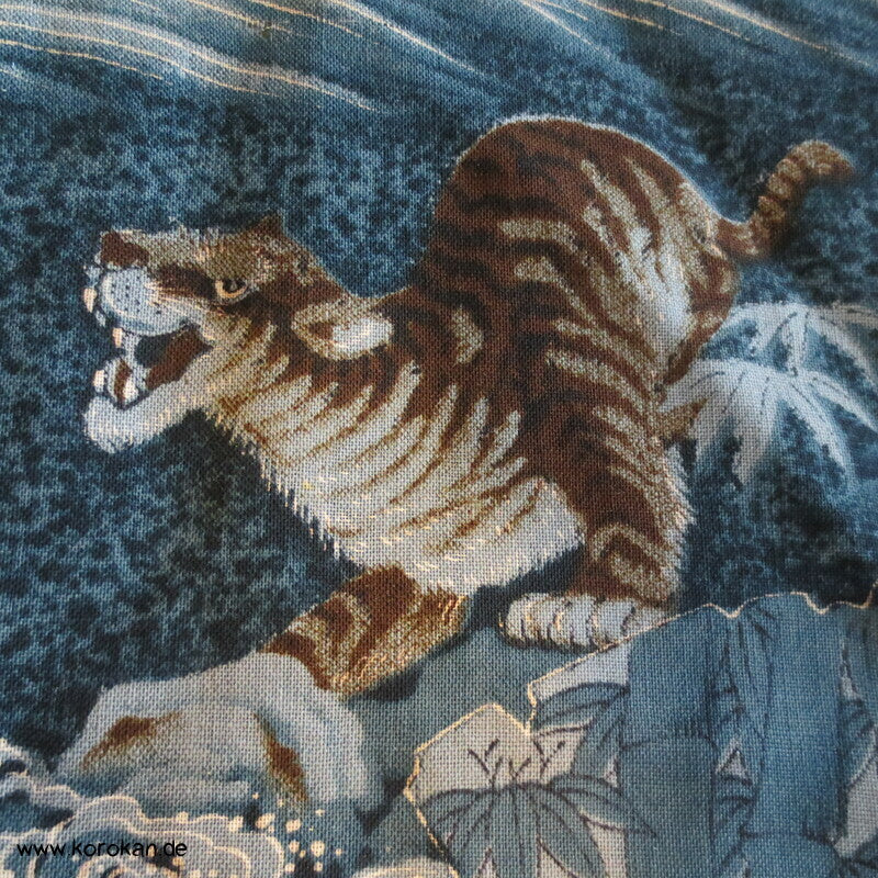 junge Tiger am Meer Wollmuslin, Juban Kimono