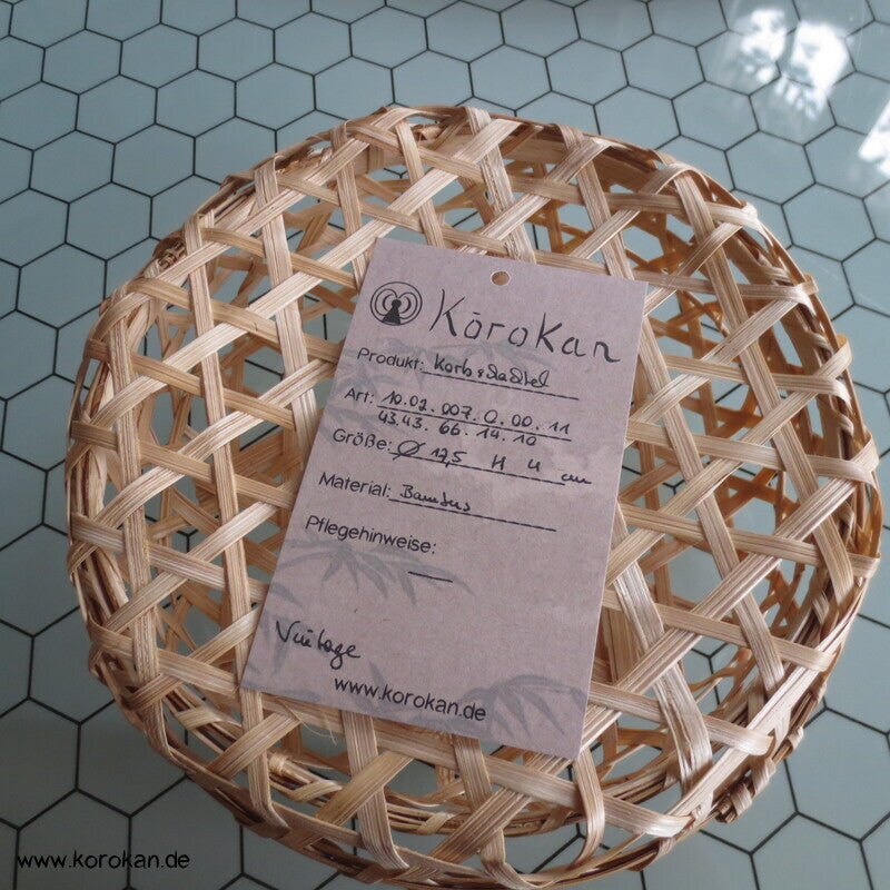 runde japanische Bambus Flechtschachtel