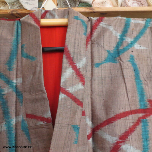 Meisen Komon Kimono mit riesigen Kiefernnadeln, antik