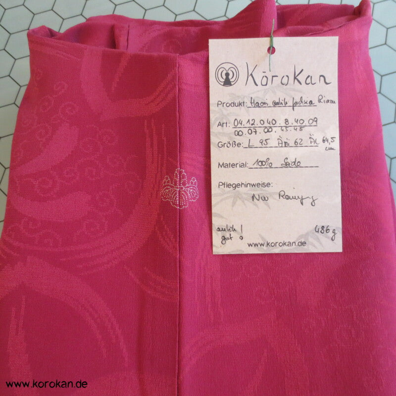 fuchsia pink Iro Seidendamast antiker Haori mit lustigem Gosho Dolls Futter