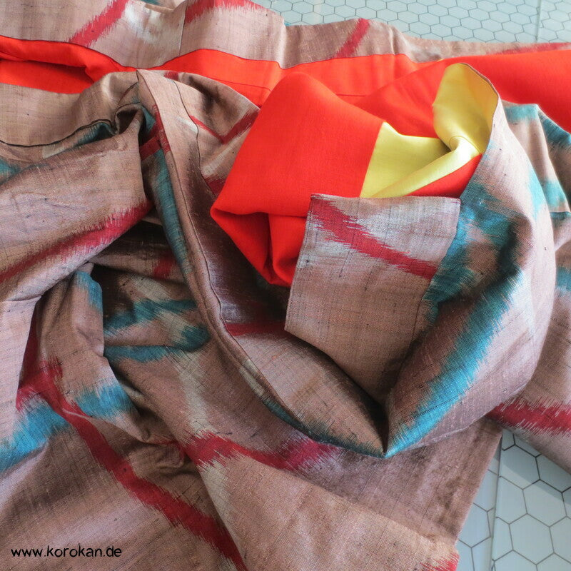 Meisen Komon Kimono mit riesigen Kiefernnadeln, antik