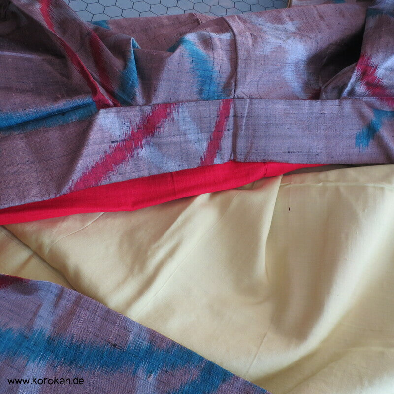 Meisen Komon Kimono mit riesigen Kiefernnadeln, antik