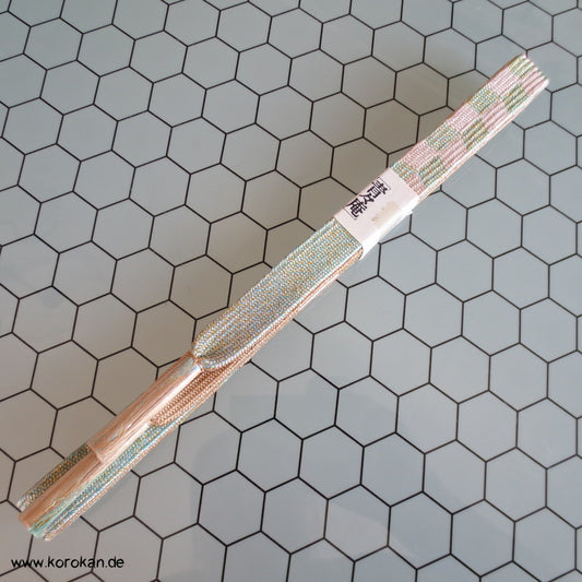 jade weiß Ichimatsu Karo Obijime, Seide / Lurex