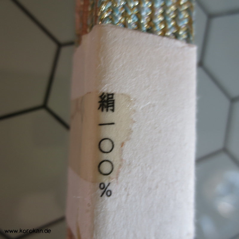 jade weiß Ichimatsu Karo Obijime, Seide / Lurex