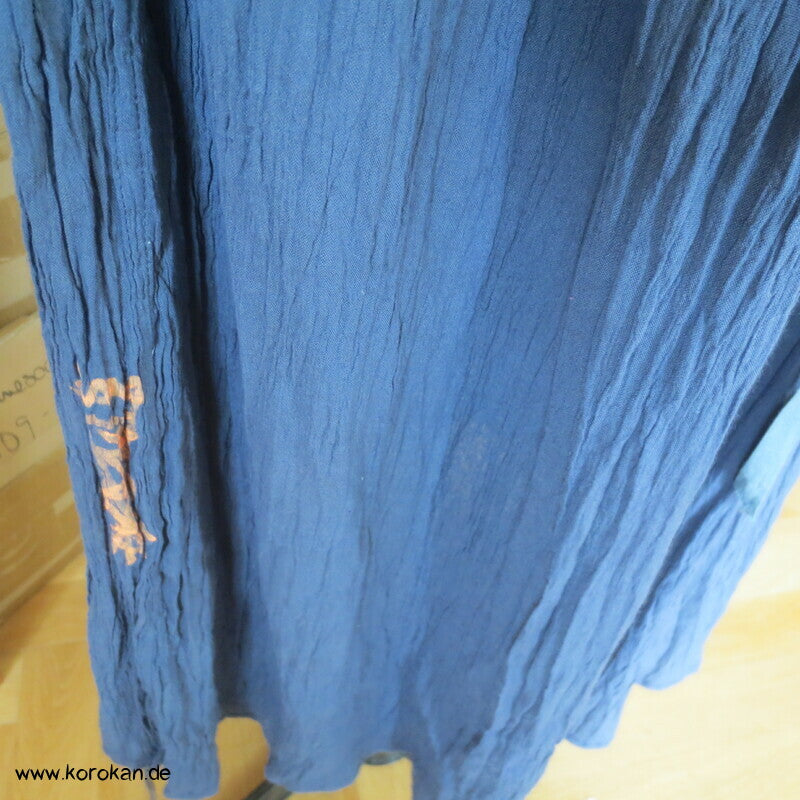 Mittelalter Zero Waste Unterkleid indigo Hanfkrepp