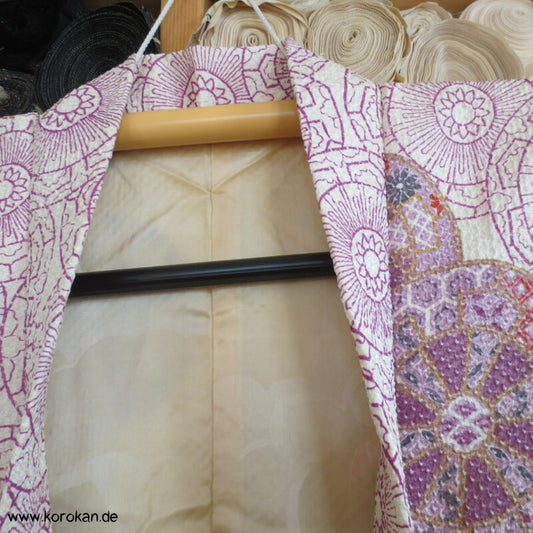 Full Shibori Genji Guruma Haori Kimono Jacke mit Himo