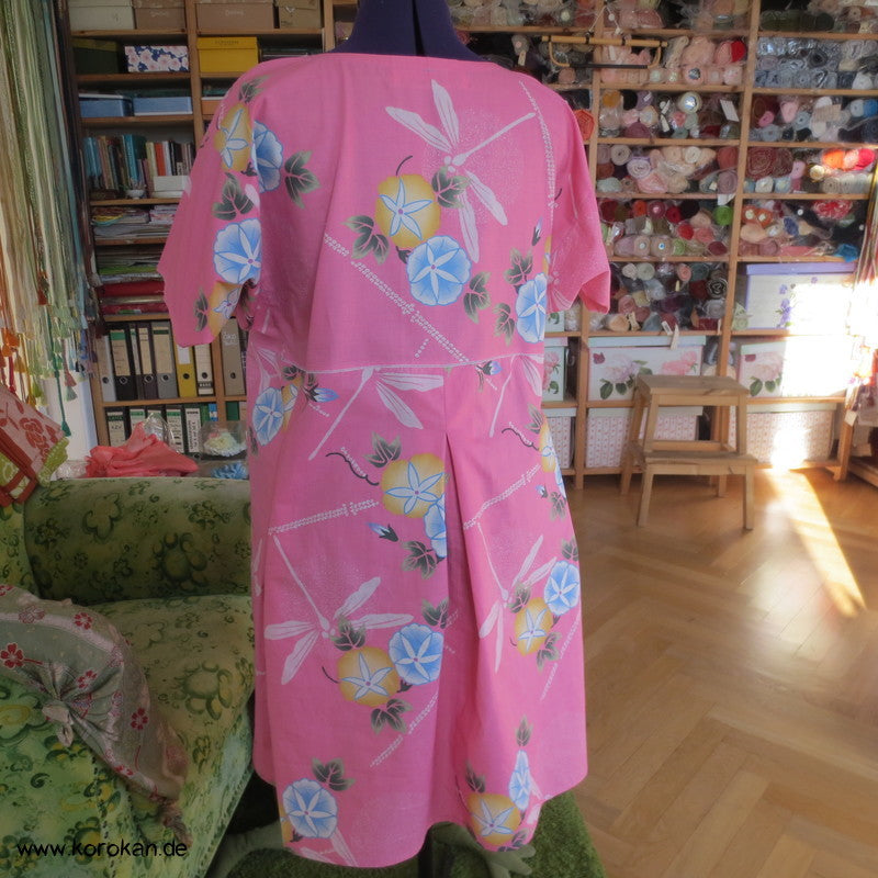 Libelle und Ackerwinden Yukata Baumwolle Zero Waste Kosode Sommerkleid