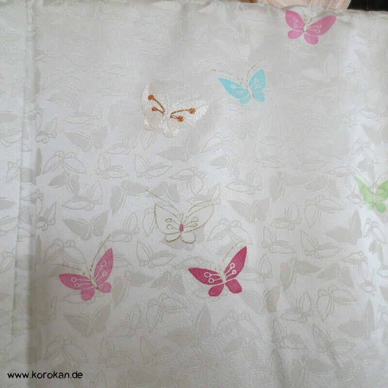 Schmetterlinge, gewebt, gemalt, gestickt Homongi Kimono Seidendamast