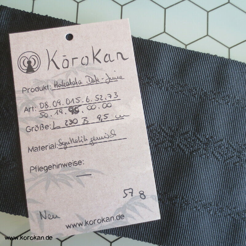 Datejime Kimono Bindeband - schwarz Hakata Rips