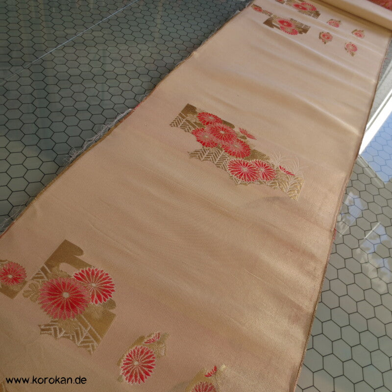 Kiku Gold Brokat Stoff, Panels für Futon, fest und steif, antik