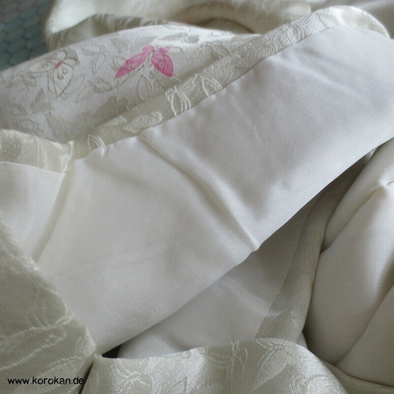 Schmetterlinge, gewebt, gemalt, gestickt Homongi Kimono Seidendamast