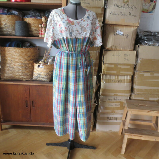 Upcycling Kleid chinesische Zweige und Karo