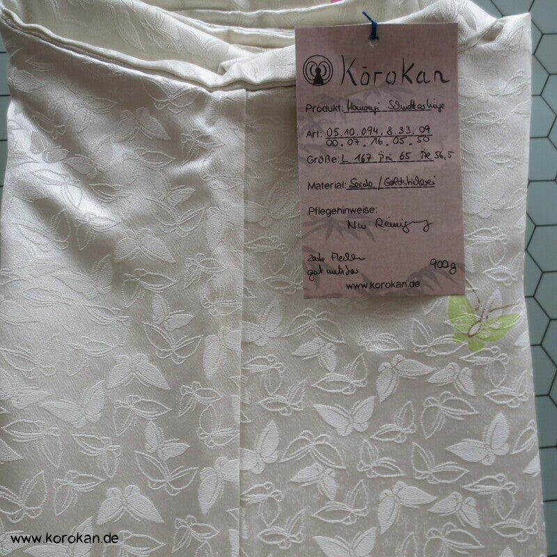 Schmetterlinge, gewebt, gemalt, gestickt Homongi Kimono Seidendamast