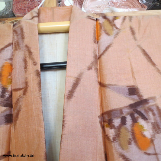 Fächermuster Meisen Seiden Komon Kimono