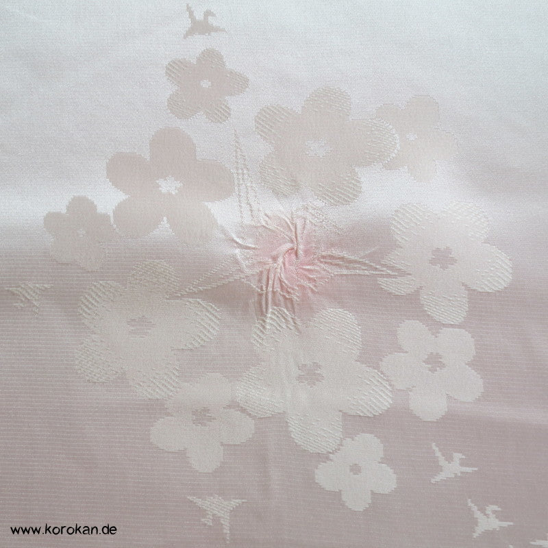 Kraniche mit Shibori Juban Futterseide