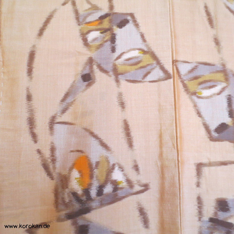 Fächermuster Meisen Seiden Komon Kimono