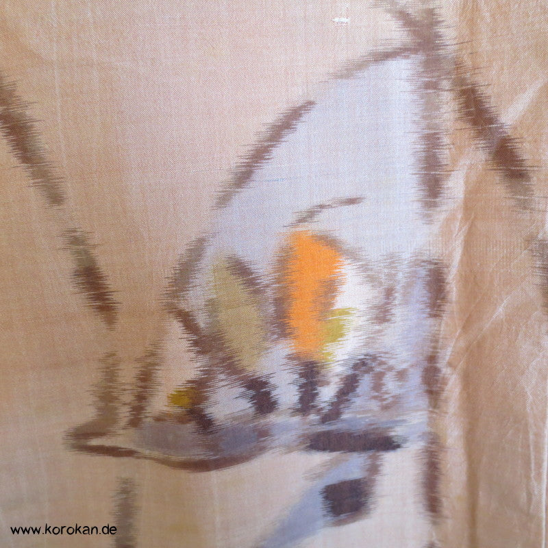 Fächermuster Meisen Seiden Komon Kimono