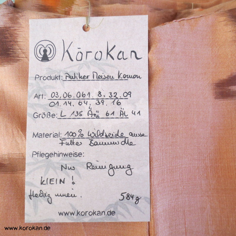 Fächermuster Meisen Seiden Komon Kimono