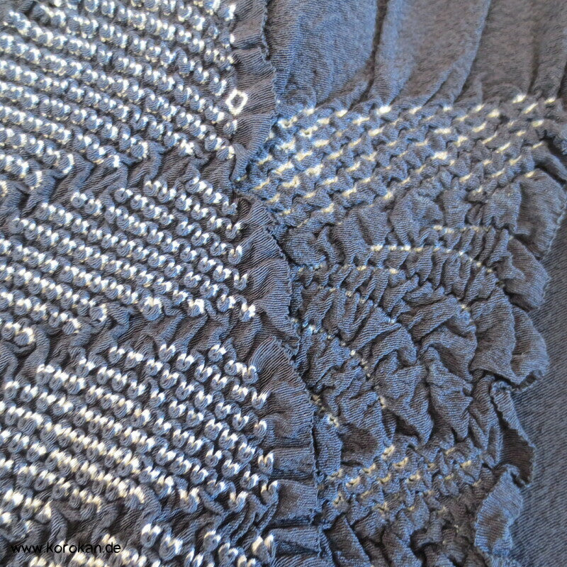 Tsunami Shibori Heko Obi - Chirimen Crepe