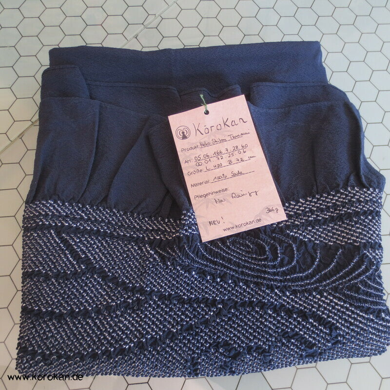 Tsunami Shibori Heko Obi - Chirimen Crepe
