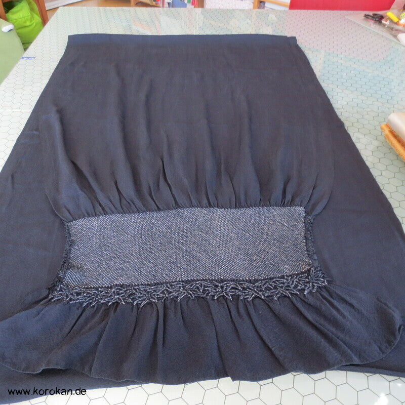 Bambus Shibori Heko Obi - Chirimen Crepe