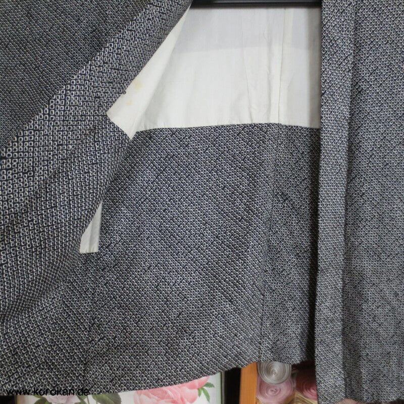 Full Shibori weiß - schwarz Haori - Jacke
