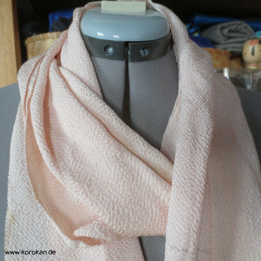 dicker Seiden Krepp, uni blassrosa Obiage