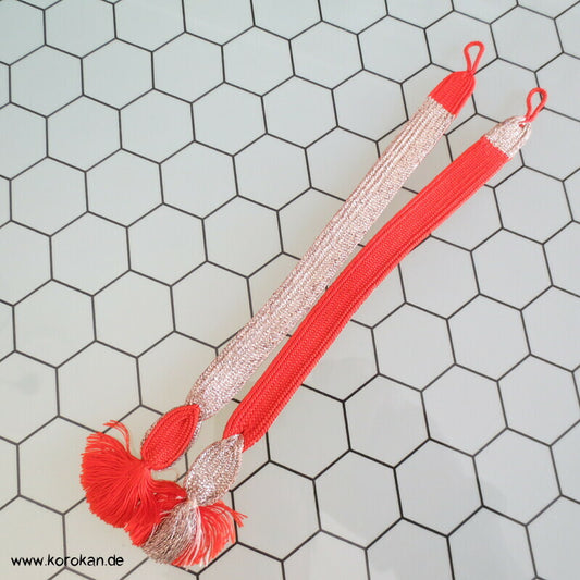 Haori Himo - Seide, silber - orange