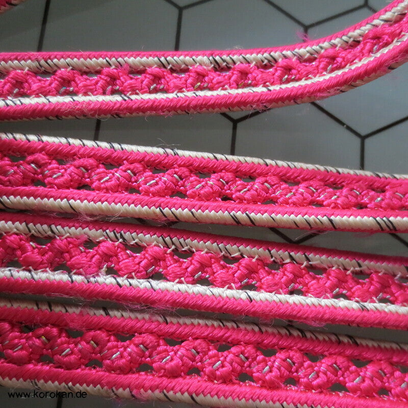 pink weiß durchbrochen Obijime, Seide / Lurex,