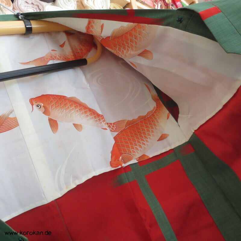 lange Kasuri Kreuzungen Michiyuki Jacke, Koi Futter