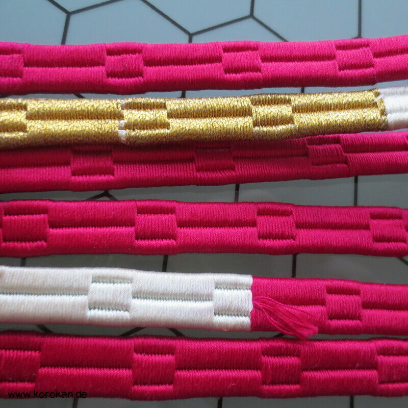 pink weiß gold Obijime, Seide / Lurex