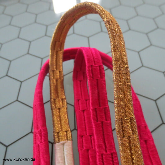 pink weiß gold Obijime, Seide / Lurex