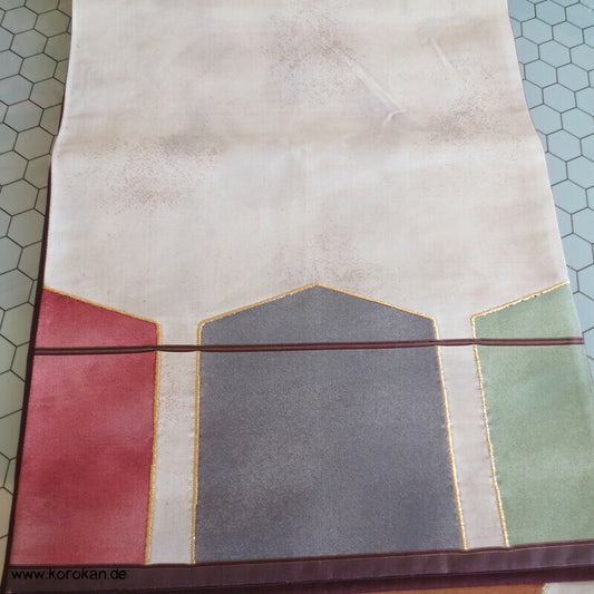 Fukuro Obi Seidenbrokat Muster Kikko Waben