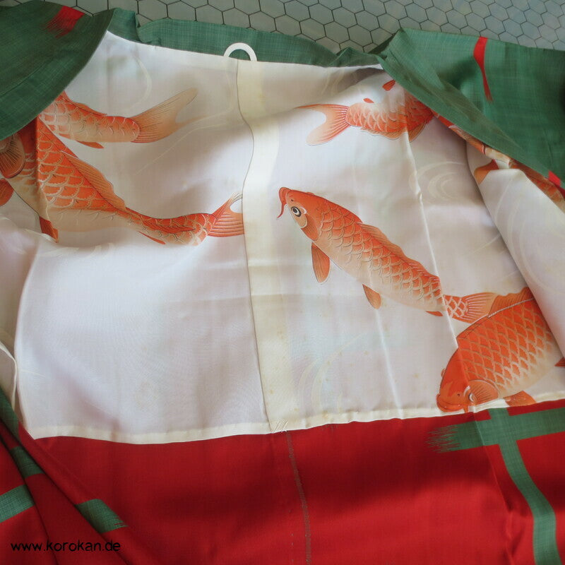 lange Kasuri Kreuzungen Michiyuki Jacke, Koi Futter