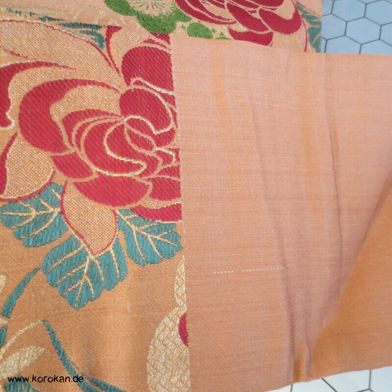 Kusudama Nagoya Obi, kupfergold mit bunt