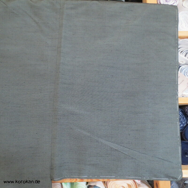 schwarzolive Seiden Haori Jacke, handgemaltes Futter