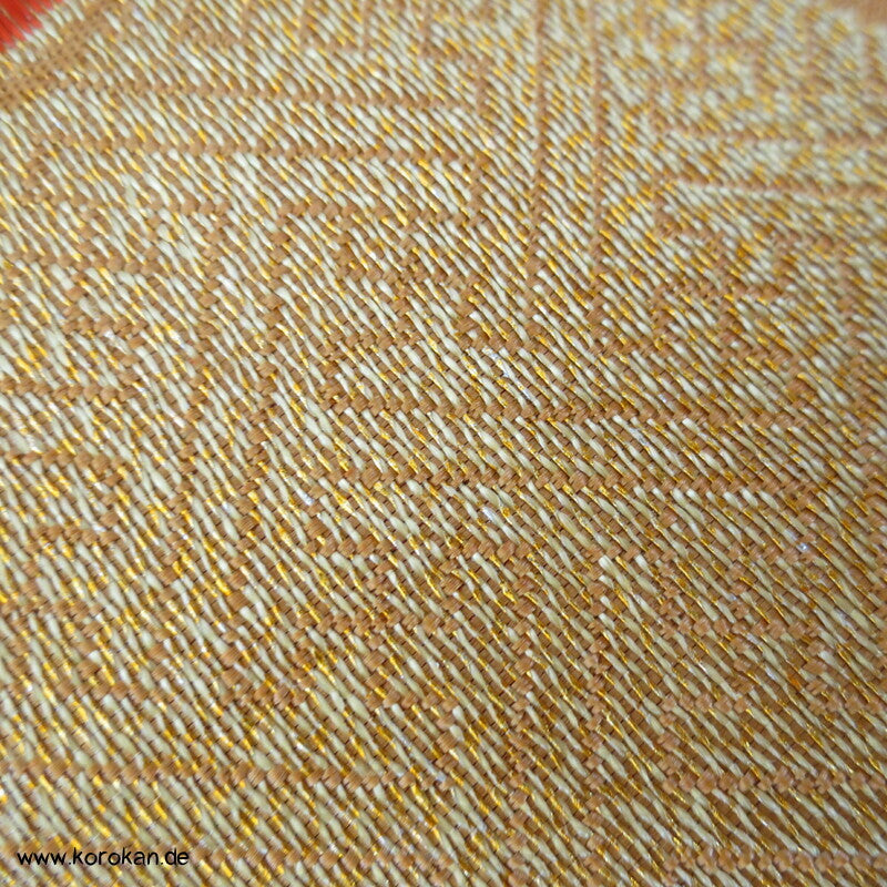 Kusudama Nagoya Obi, kupfergold mit bunt